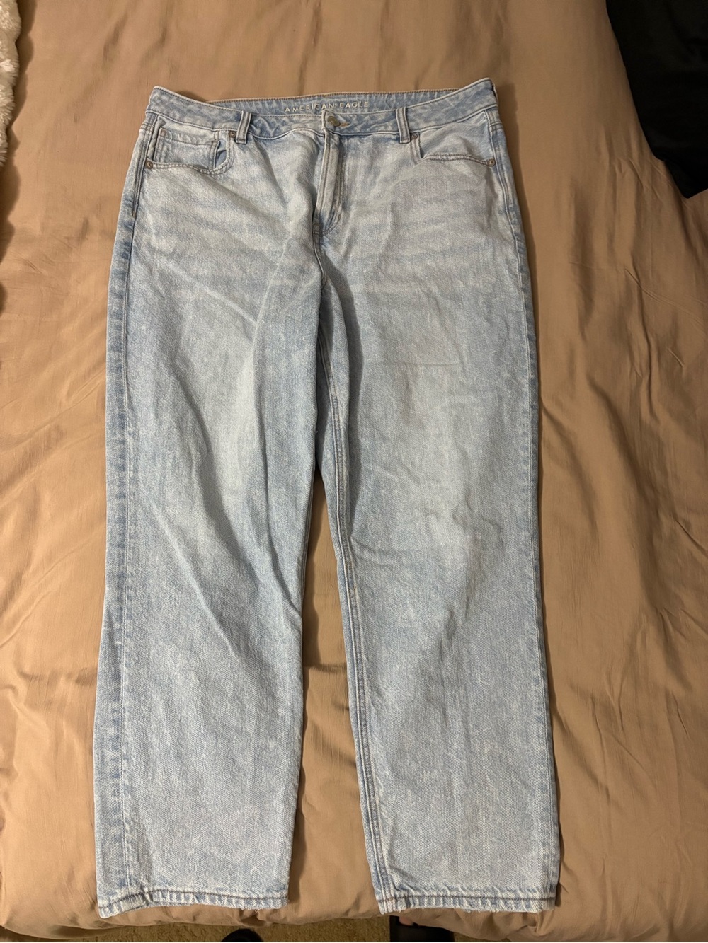 American Eagle Outfitters High Rise Light Blue Straight Leg Jeans